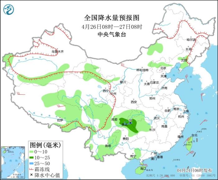 我国中东部地区降水趋于减弱 华南局地有强对流天气